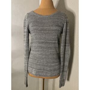 Hollister Co. Grey/Silver Long Sleeve Lace Sheer Top XS Casual Holiday Coquette